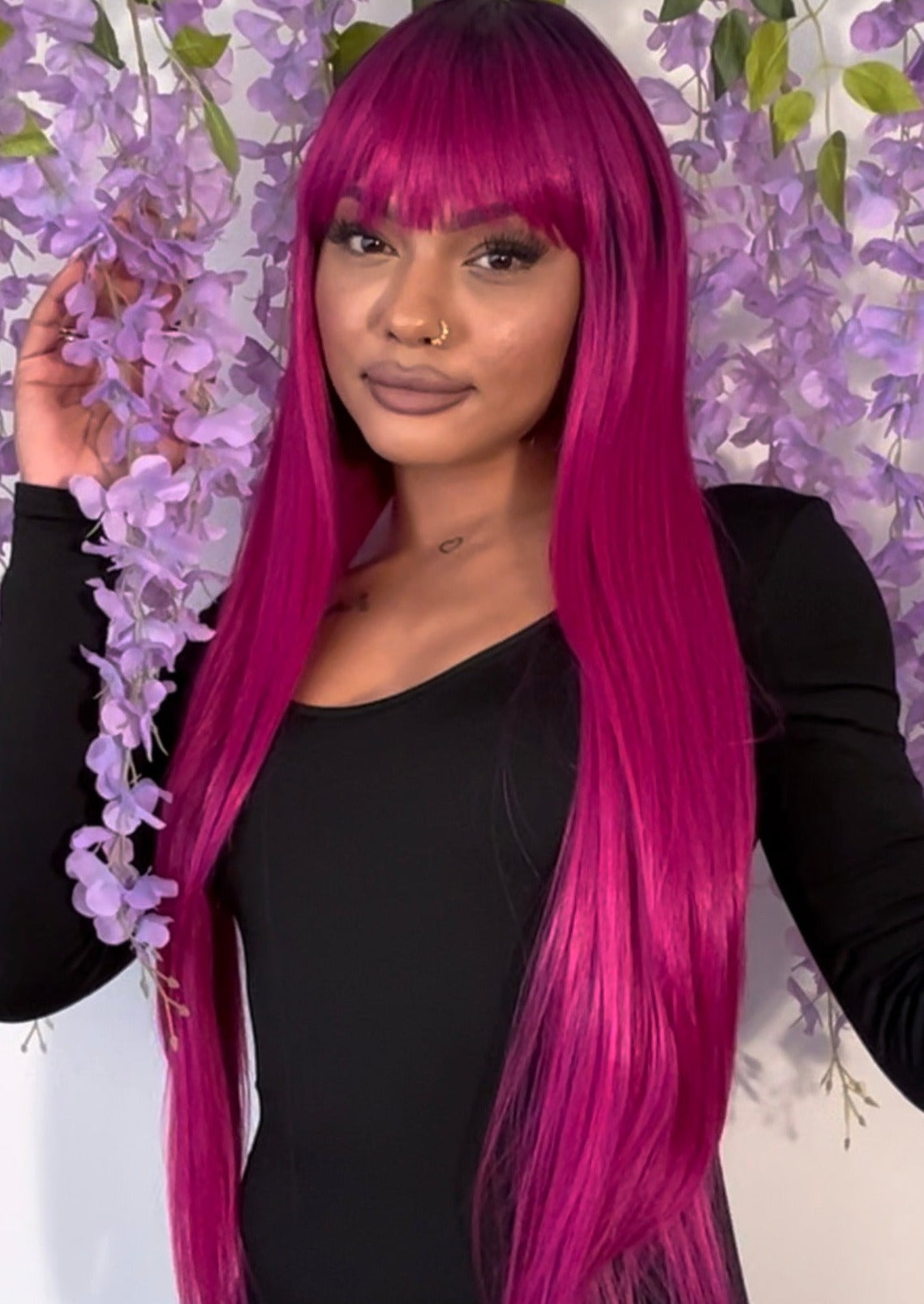 The Skylar Fringe Extra Long 34" Straight Wig | Premium Tongable Fibre