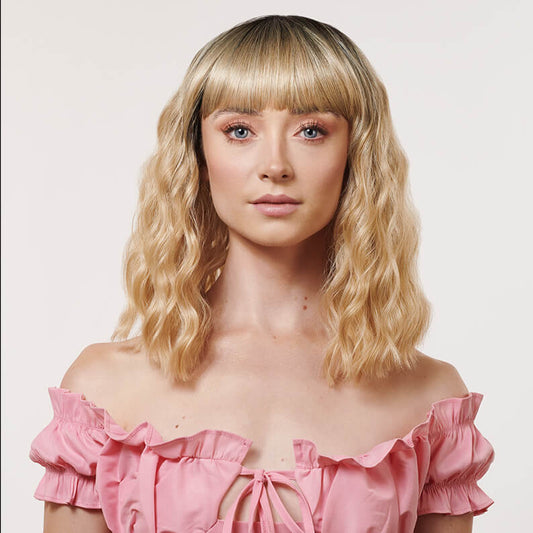 The Cassie Fringe Shoulder length curly 14" Wig  | Premium Tongable Fibre