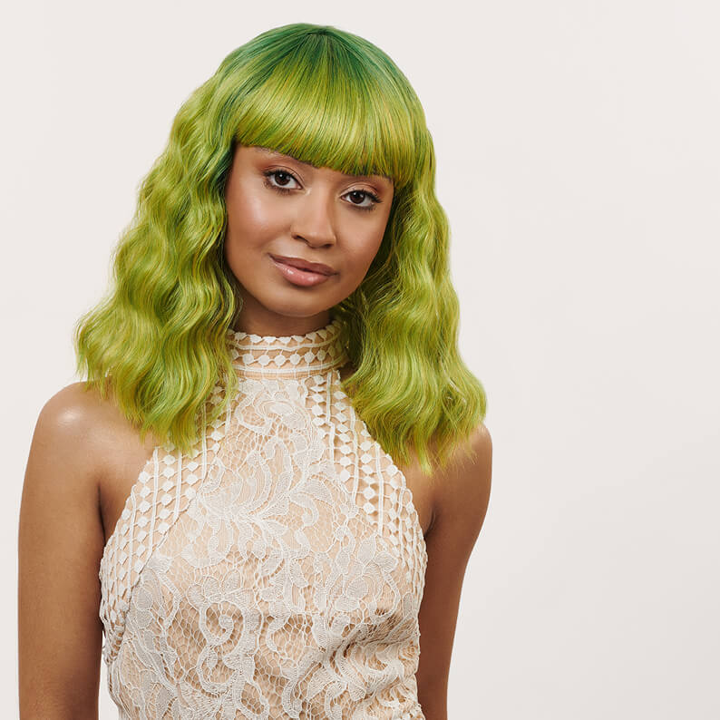 The Cassie Fringe Shoulder length curly 14" Wig  | Premium Tongable Fibre