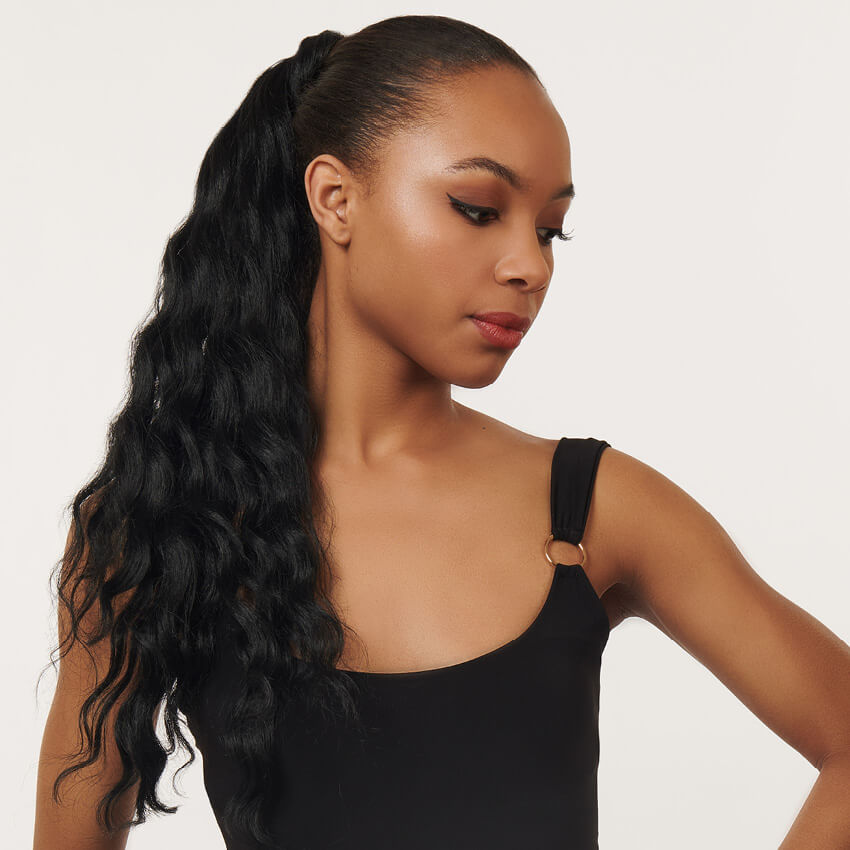 The Gaura wavy style Wire Wrap 24" Ponytail  | Premium Tongable Fibre