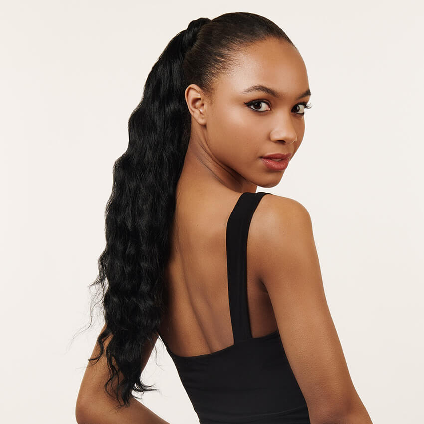 The Gaura wavy style Wire Wrap 24" Ponytail  | Premium Tongable Fibre