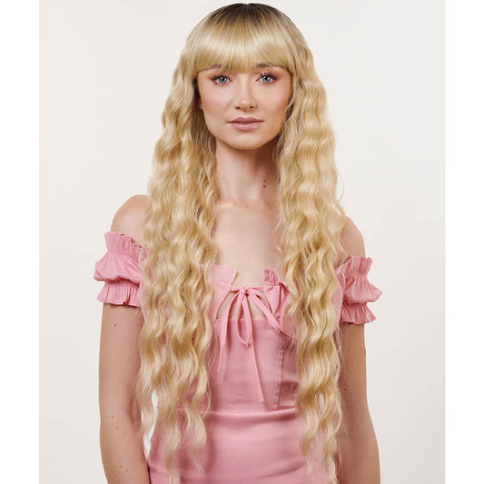 The Harper Fringe Long 34" Curly Wig | Premium Tongable Fibre