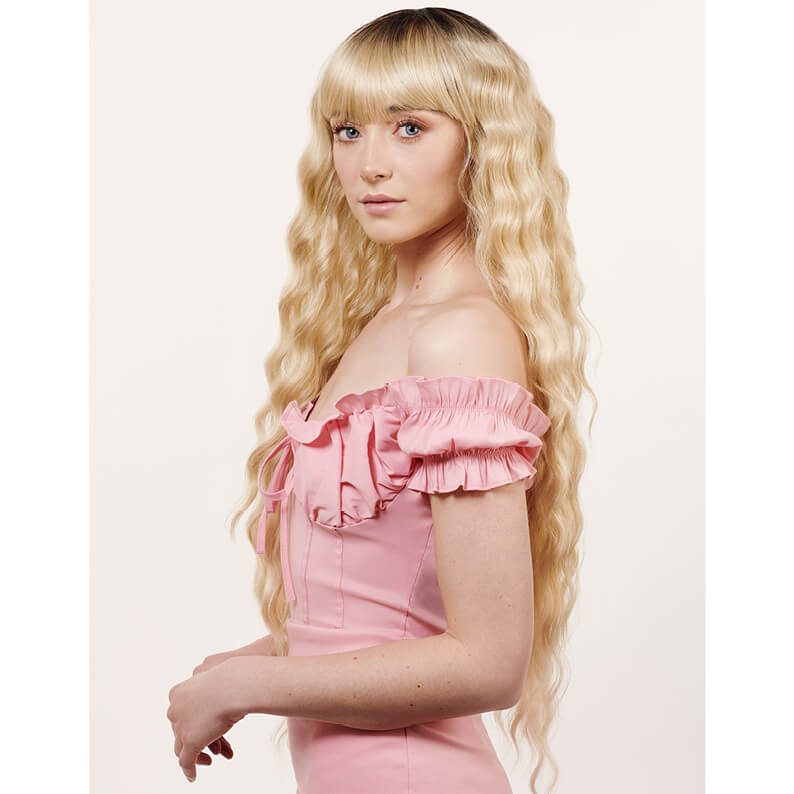 The Harper Fringe Long 34" Curly Wig | Premium Tongable Fibre